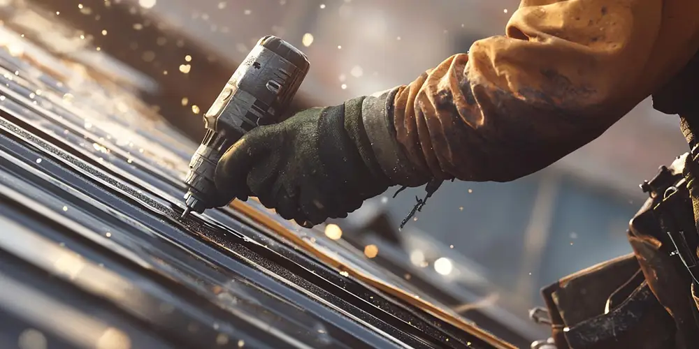 Intervention pour la réparation de toits en bac acier et de zinguerie